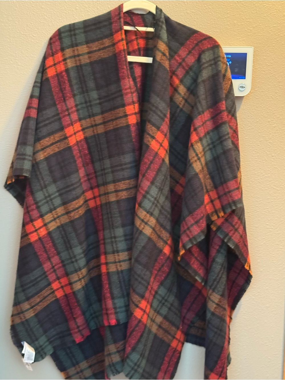 Plaid Wrap Poncho Wrap